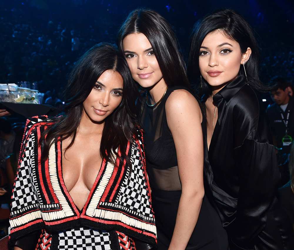 Kim Kardashian with Kendall and Kylie Jenner.