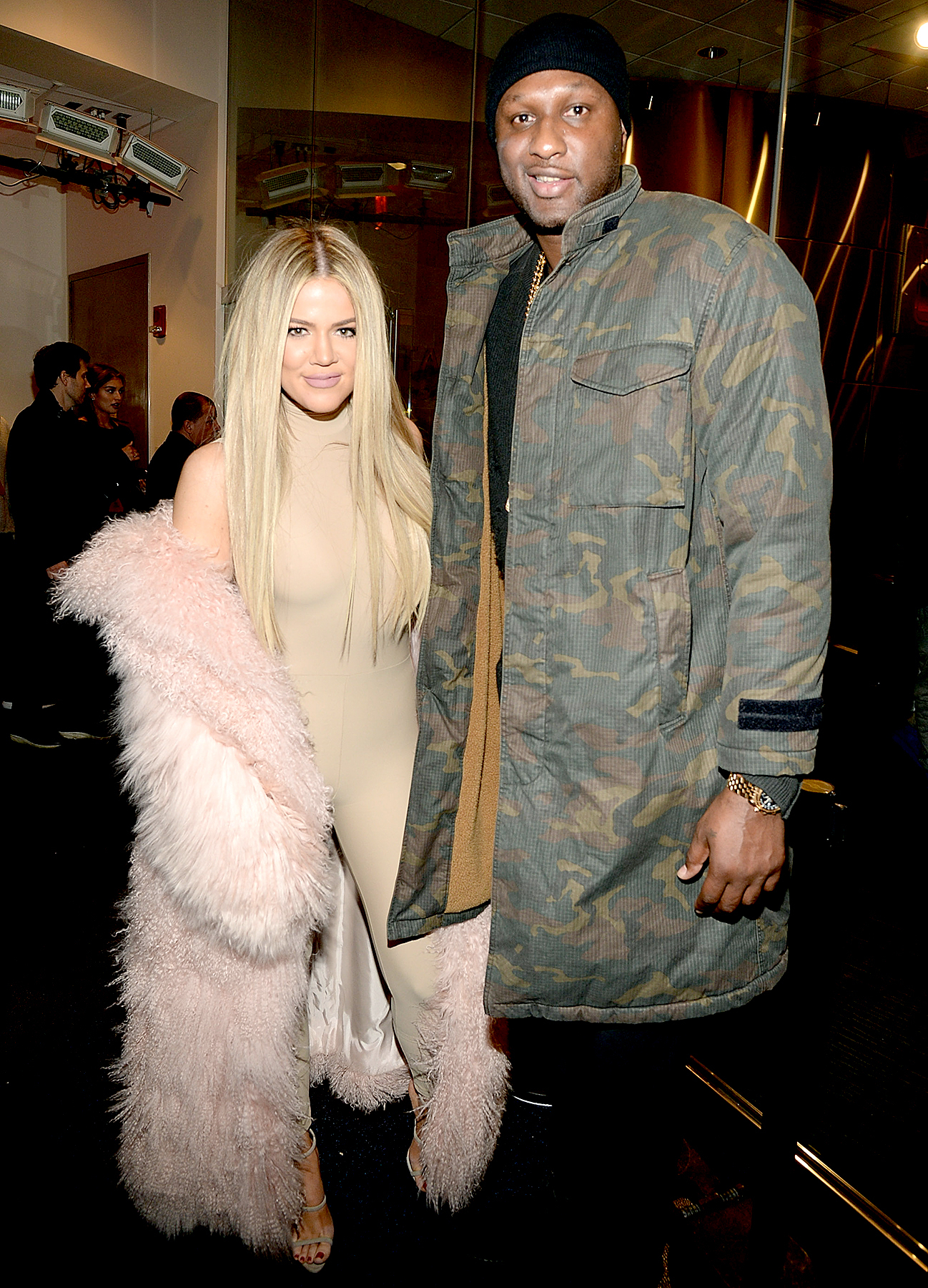 Khloe Kardashian and Lamar Odom attend Kanye West Yeezy Season 3 at Madison Square Garden on February 11, 2016 in New York City.