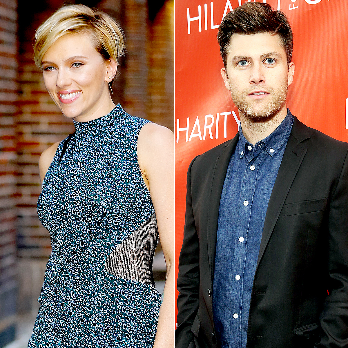 Scarlett Johnasson and Colin Jost