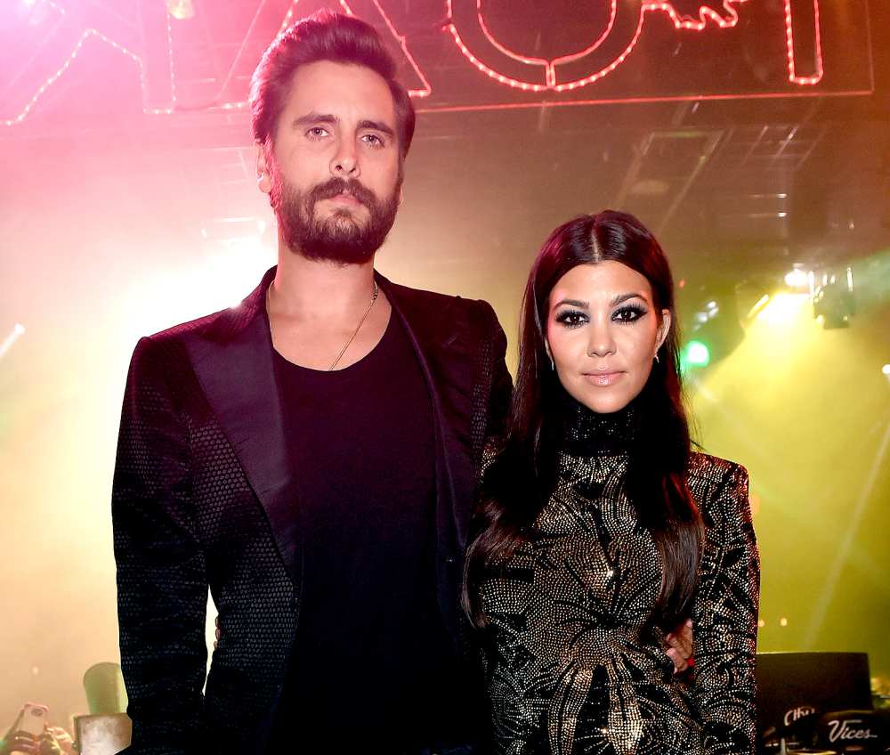 Scott Disick and Kourtney Kardashian attend his birthday celebration at 1 OAK Nightclub at The Mirage Hotel & Casino on May 23, 2015 in Las Vegas, Nevada.