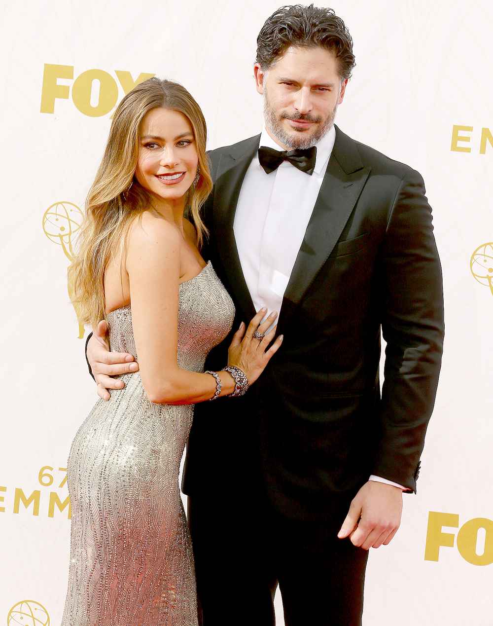 Sofia Vergara and Joe Manganiello attend the 67th Annual Primetime Emmy Awards at Microsoft Theater on September 20, 2015 in Los Angeles, California.