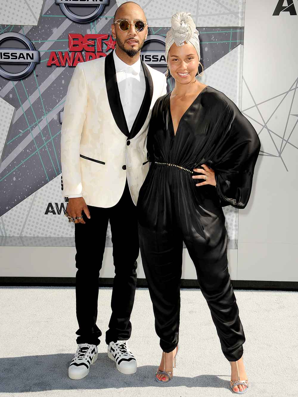 Swizz Beatz and Alicia Keys attend the 2016 BET Awards.