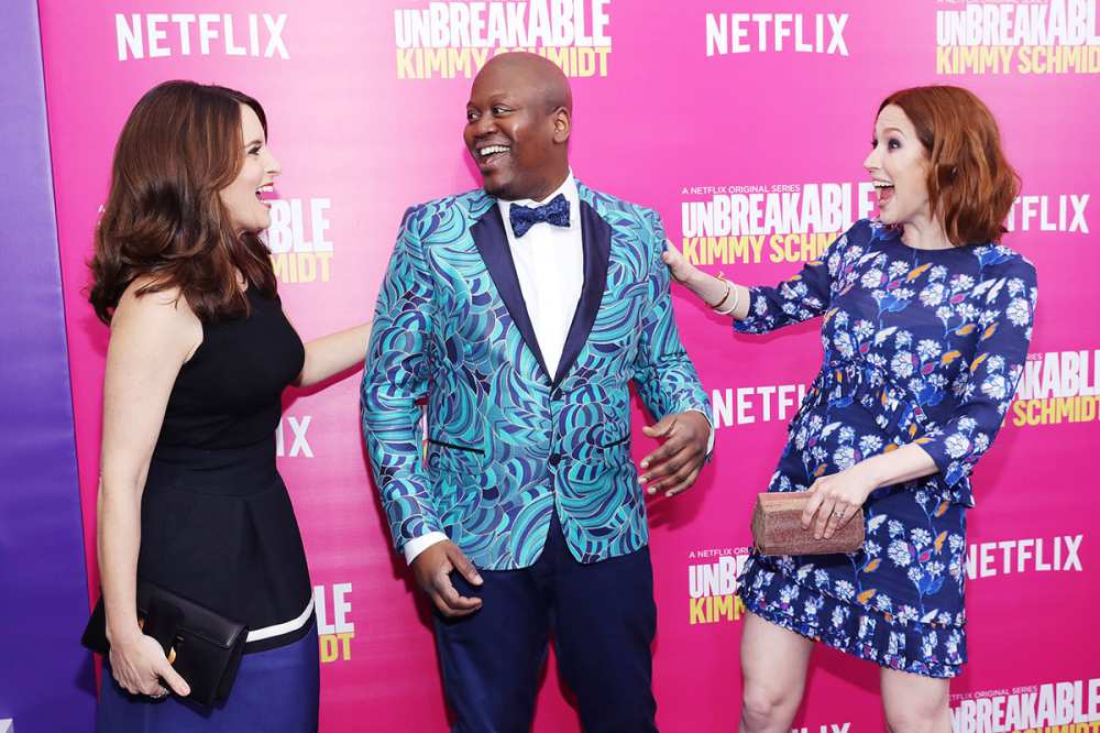 Tina Fey, Tituss Burgess and Ellie Kemper