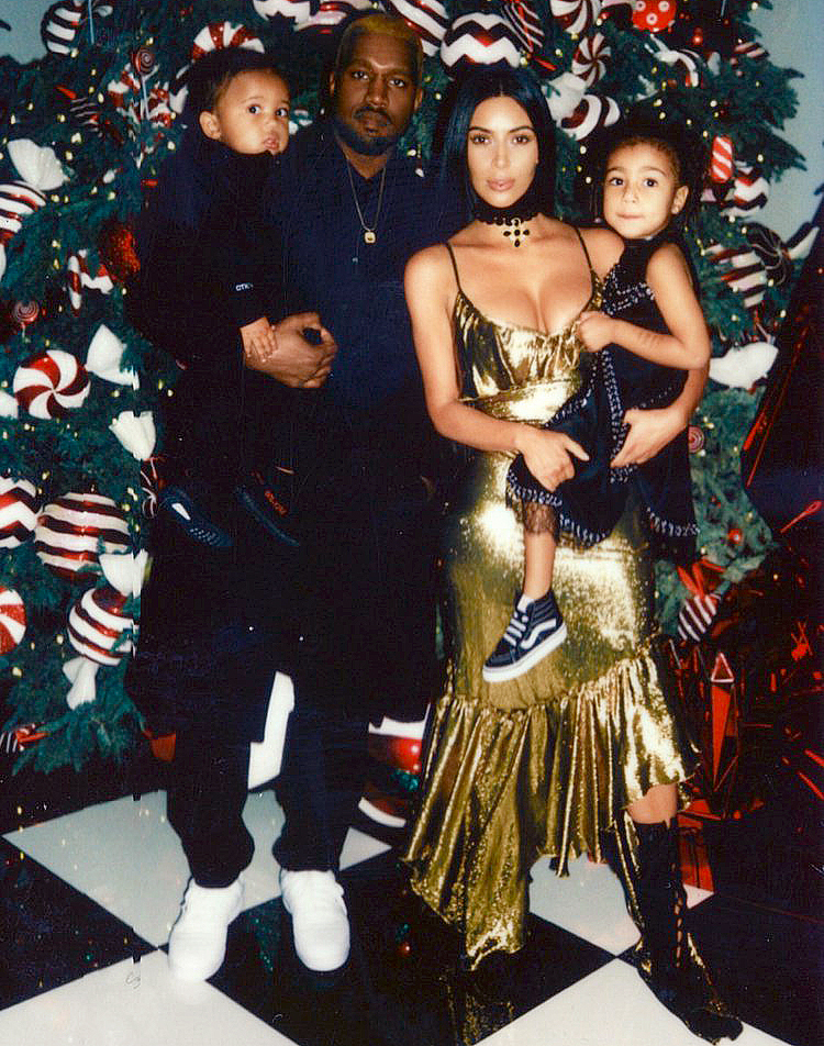 Kanye West, Kim Kardashian, Saint, and North